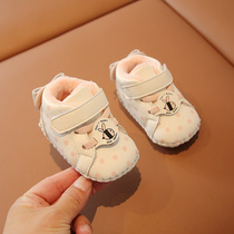 冬季0一1岁宝宝棉鞋婴儿高帮学步鞋软底加绒厚婴幼儿鞋子秋冬保暖