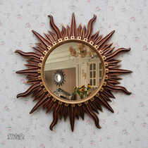 现代欧式镜子壁挂镜客厅装饰镜背景墙玄关镜太阳装饰镜墙面壁炉镜