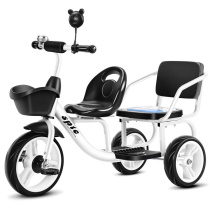 。小车儿童可坐二胎出行神器脚踏车可骑宝宝三轮车可带人小孩双胞