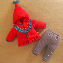 冬装两件套网红婴儿过年拜年服秋冬分体外套宝宝0一1岁女夹棉衣