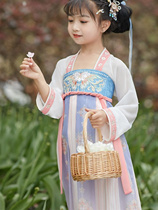 儿童汉服女童公主襦裙超仙连衣裙中国风复古学生演出服