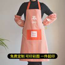 带袖套厨房围裙女时尚可爱日系韩版公主家用工作防污防油围布裙子