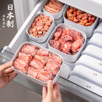 日本进口肉类冷冻盒子冰箱冻肉专用保鲜盒食品级备餐收纳整理神器