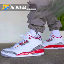 Air Jordan3乔AJ3白红火焰红22款复刻男气垫中帮篮球鞋DN3707-160