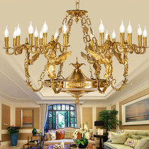 法式全铜天使吊灯宫廷奢华艺术贵族灯具欧式纯铜美式客厅装饰吊灯