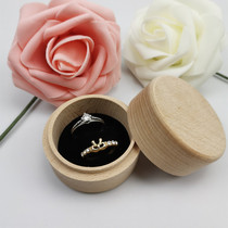创意戒指盒小盒子木质包装实木圆形首饰木盒收纳礼品盒可定做LOGO