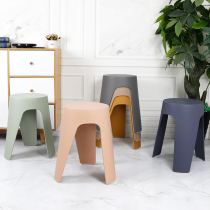 家用塑料凳子加厚可叠放成人高凳现代创意简约椅子胶凳子风车圆凳