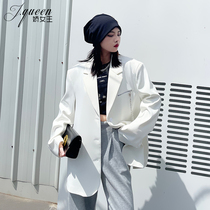 白色西装外套女春秋季韩版宽松廓型网红炸街高级感气质休闲西服