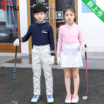 高尔夫球服装 儿童长袖球服 亲子男女童POLO衫韩版春夏季运动衣服
