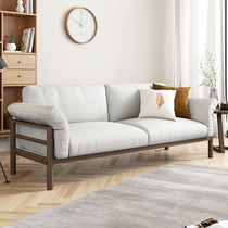 北欧日式小客厅三人原木风格布艺沙发简约现代整装可拆洗实木沙发