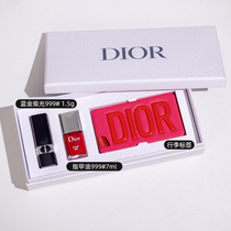 Dior迪奥彩妆套装三件套 999#口红小样 指甲油7ml 行李标签
