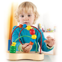 Hape绕珠玩具儿童串珠子训练宝宝益智早教吸盘婴儿6-9个月1-2岁一