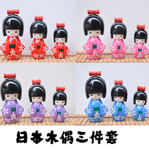 日本工艺娃娃人偶日本木偶日本人形 新年礼品日本艺妓三件套多色
