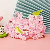 日本购回春天立体贺卡可爱浪漫小鸟樱花创意万用祝福生日感恩卡片