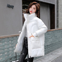 2023冬季棉衣韩版女士中长款宽松反季棉服学生时尚立领大码外套