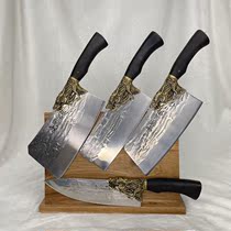龙泉手工菜刀厨师家用组合套装刀具三件四件套斩切两用锋利切片刀