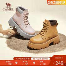 骆驼女鞋2024冬季新款潮流时尚休闲工装靴厚底粗跟显瘦百搭马丁靴
