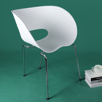 欧式个性贝壳椅设计师vintage椅靠背白色餐椅办公塑料奶茶店椅子