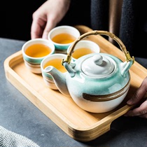 日式陶瓷杯壶套装创意小茶杯茶壶 休闲绿茶红茶杯壶茶水杯子家用