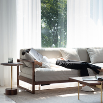 实木沙发床 良年折叠两用客厅多功能小户型可伸缩单人北欧科技布