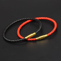 转运珠皮绳手链编织牛皮手链绳可穿串珠配绳手绳男女本命年红绳