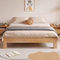 榻榻米实木床无床头简约现代双人床橡胶木排骨架单人床地台床定制