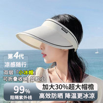 UPF50+防晒帽女2024新款夏季遮阳帽加大帽檐防紫外线空顶太阳帽子
