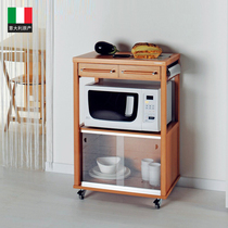 意大利进口榉木微波炉置物架餐边柜厨房收纳架落地多层烤箱架子
