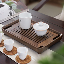 汉唐家用茶盘实木茶托盘功夫茶具套装干泡台茶海旅行便携小型茶台