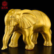 大象摆件一对黄铜吸水象铜象工艺品客厅办公室酒柜玄关门口大号