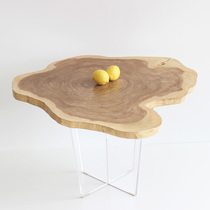 超大款浮几实木艺术年轮茶桌北欧客厅圆形边几现代轻奢木质小桌子