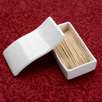 小波浪牙签盒 高档骨瓷 酒店餐具瓷器 牙签筒 白色 陶瓷收纳盒