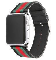 适用苹果iwatch7代尼龙真皮个性手表带watch654321古奇腕带男女潮