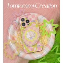 Tom原创适用iPhone14promax手机壳苹果13pro毛绒镜子12粉色可爱