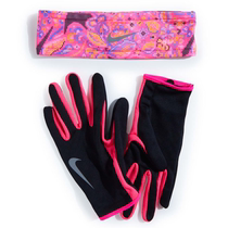 Nike/耐克女款跑步手套发带套装运动吸汗保暖有弹力正品2063414