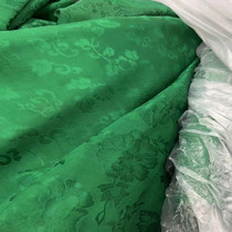 真丝绿色花萝服装面料桑蚕丝布匹面料真丝布高级面料