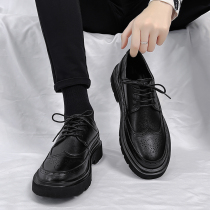 布洛克皮鞋男夏季2024新款英伦商务西装休闲鞋潮流黑色低帮马丁靴