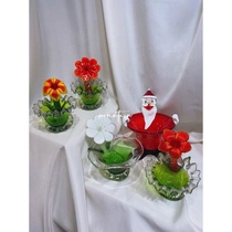 小山园圣诞系列 | 花朵造型外贸琉璃罐 水晶花瓶玄关摆件桌面花瓶
