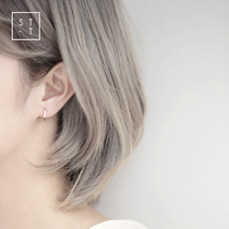睡觉不用摘的耳钉纯银简约百搭小耳圈女韩国气质耳扣个性素圈耳环