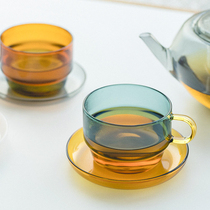 日本进口Amabro艺术感可堆叠耐热玻璃咖啡杯红茶饮马克杯Two Tone