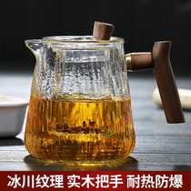 玻璃茶壶耐高温茶水分离水壶过滤耐热茶具套装木把家用单壶泡茶壶