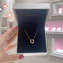 Pandora潘多拉shine徽标Pavé密镶项链锁骨链367436C01生日礼物女