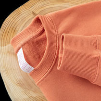 橙色350g重磅加绒圆领卫衣纯棉纯色宽松质感简约休闲秋冬季男女