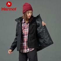 特价Marmot土拨鼠秋冬防泼水保暖抓绒三合一女式夹克冲锋衣外套