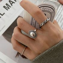 925纯银麻花椭圆做旧戒指女ins2023年新款时尚个性小众设计食指戒