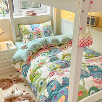迪士尼全棉学生宿舍儿童上下铺寝室三件套床笠被套四件套纯棉卡通