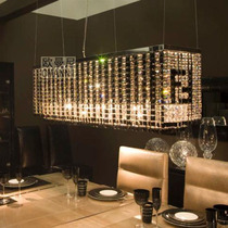 水晶芬迪餐厅吊灯后现代简约led长形吧台欧式别墅轻奢华艺术FENDI