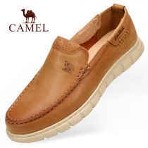 Camel/骆驼春夏季复古套脚轻便舒适透气真牛皮低帮单男式休闲鞋子