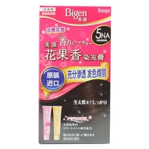 日本原装进口Bigen美源花果香染发膏植物精华盖白发一梳黑发霜剂
