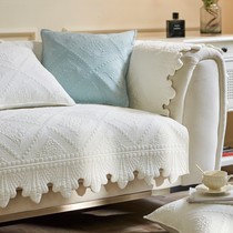 四季全棉沙发垫防滑布艺纯棉简约现代纯色通用皮沙发套罩巾盖坐垫